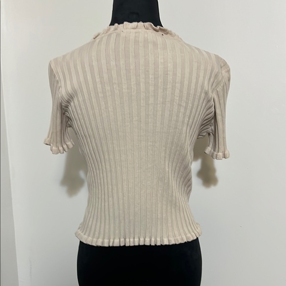 HYFVE Cream Ribbed Button-Up Top - Picture 3 of 3